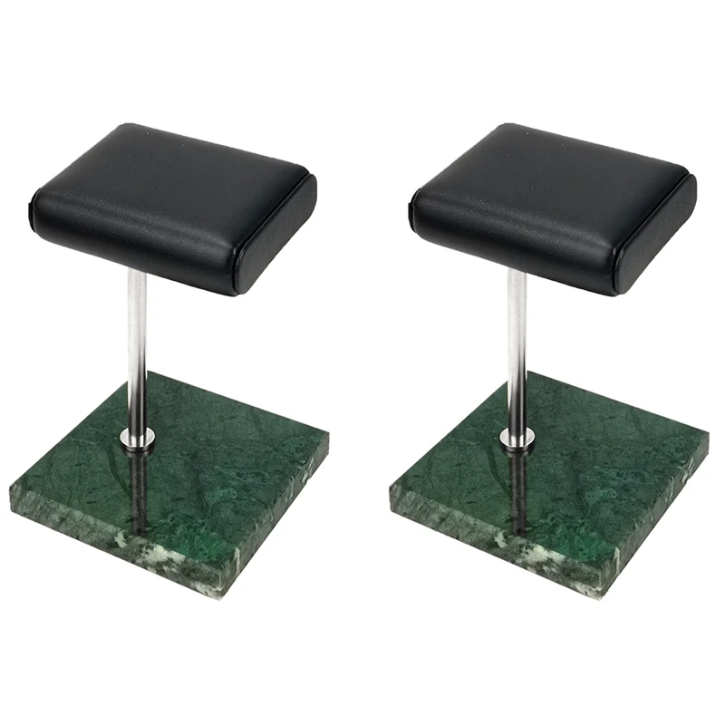 

AOAO-2X Green Marble Silver Support Rod Watch Bracelet Bracelet Display Stand, Leather Jewelry Storage Stand, Watch Stand