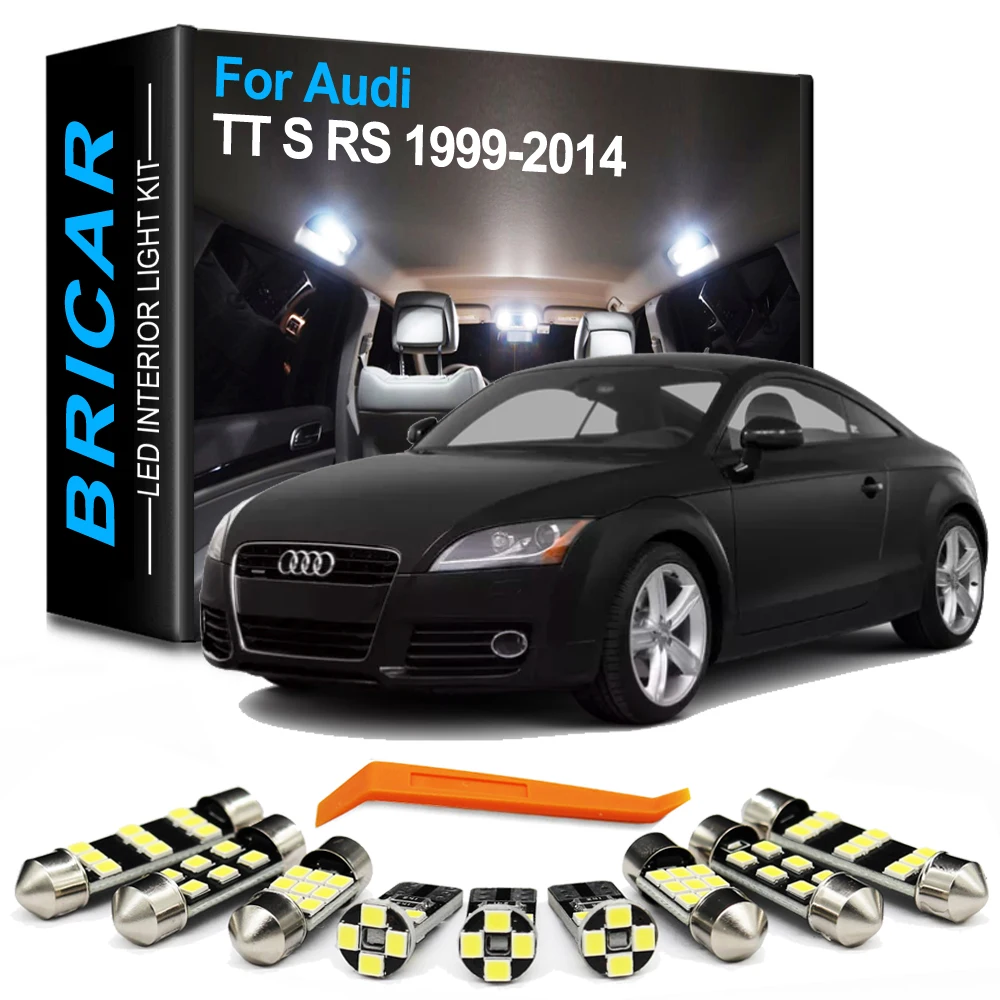 Brlcar Canbus Car LED Interior Bulb Light Kit For Audi TT TTS RS 8N 8N3 8N9 8J 8J3 8J9 Coupe Roadster 1999-2011 2012 2013 2014