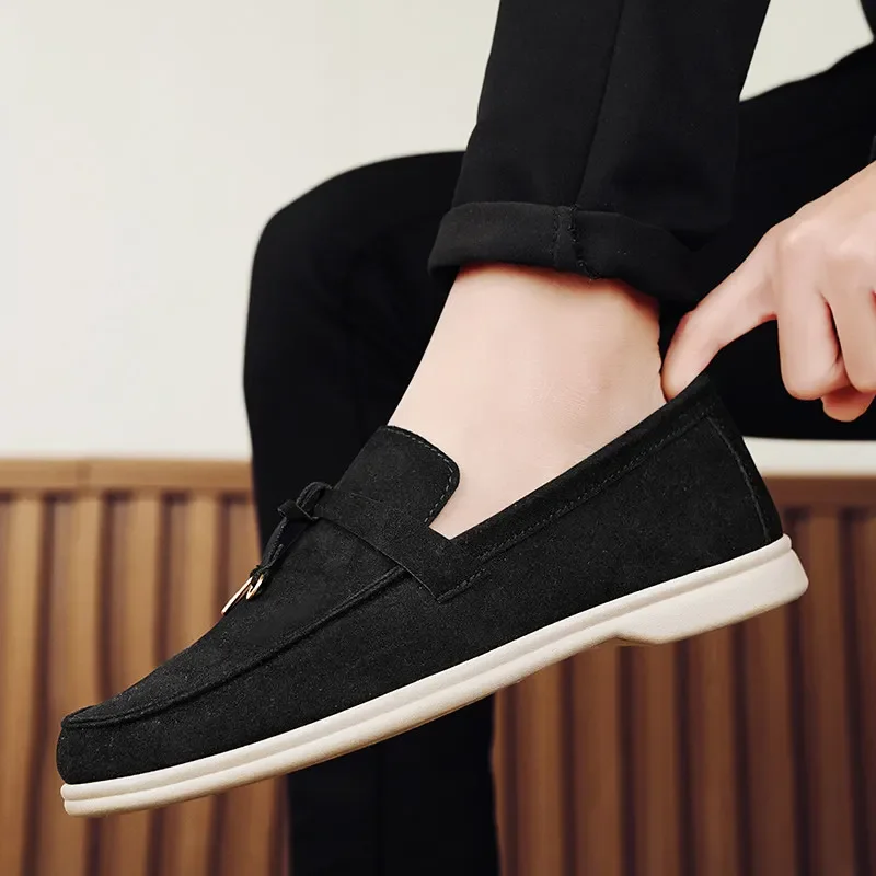 أحذية رخيصة المتسكعون للرجال موضة براون الجلد المدبوغ أحذية من الجلد الرجال الراحة الانزلاق على أحذية قيادة الرجال عادية Mocasines De Hombre #5