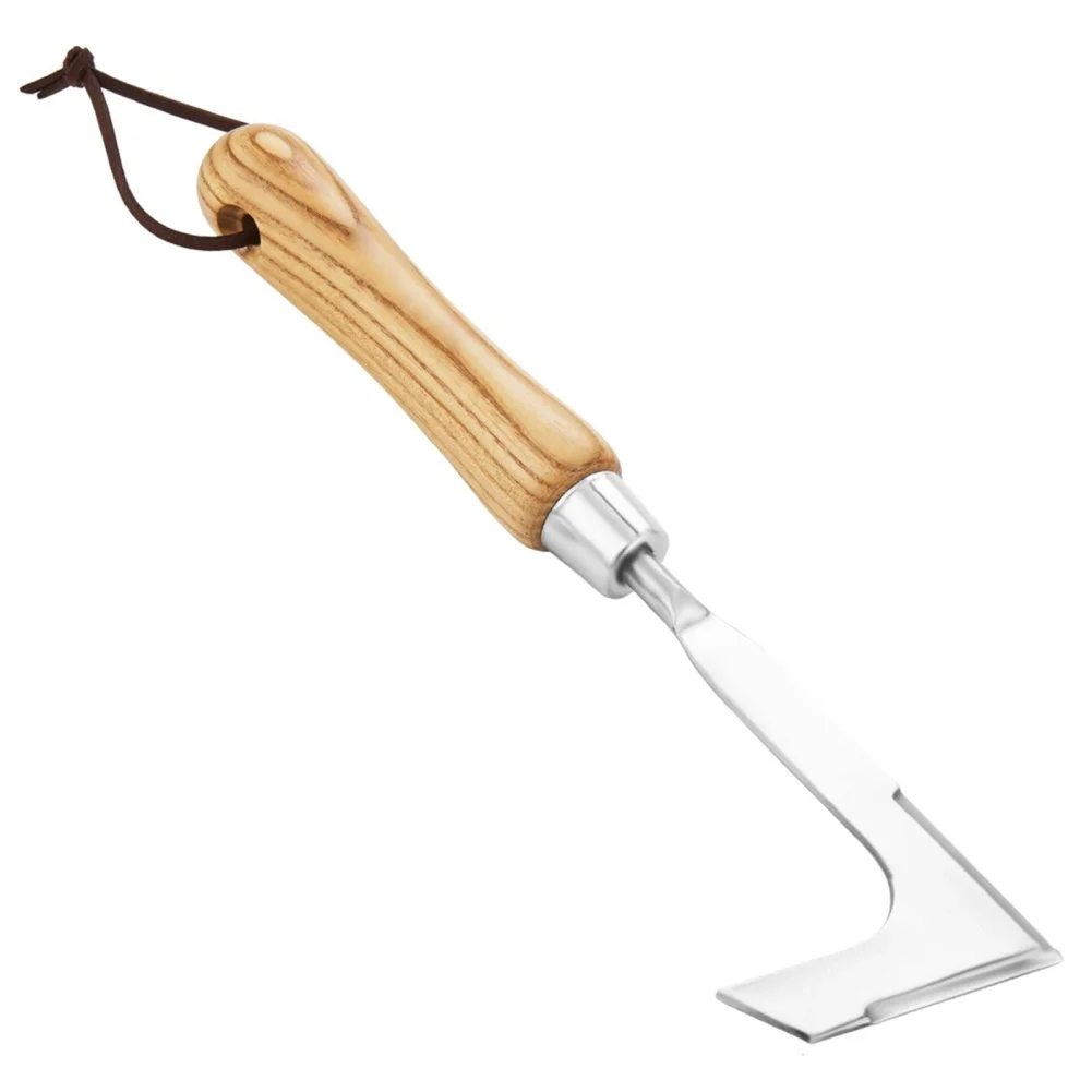 1 Pcs Weeding Sickle with Wooden Handle Crack Weeder Gardening Hand Tools Gardening Sickle for Lawn Patio Terrace Sidewalk Farm
