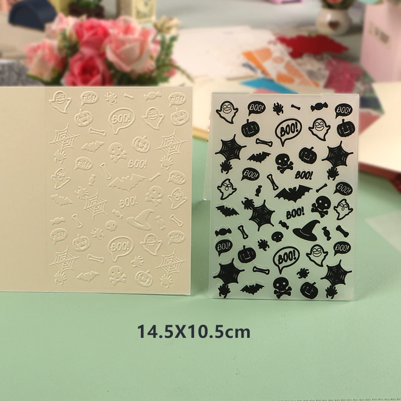 DUOFEN Crafts plastic embossing folder collection 1 paper embossing flower mold Christmas Birthday Halloween wedding