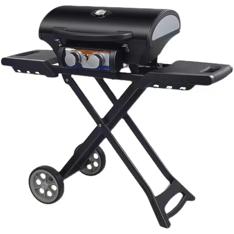 Fashion design portable outdoor foldable gas barbecue charcoal bbq grill tabletop small picnic camping hiking travel stove