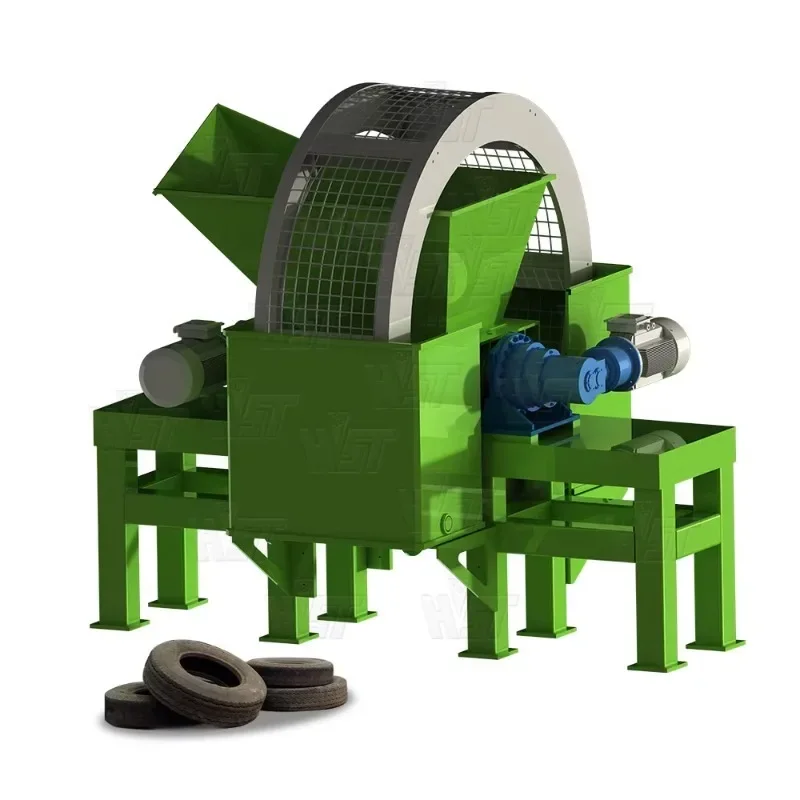 Waste Tires Crusher Rubber Tire Recycling Machine Rubber Shredding Machine Scrap Tire Shredder Tire Recycling Equipment for Sale