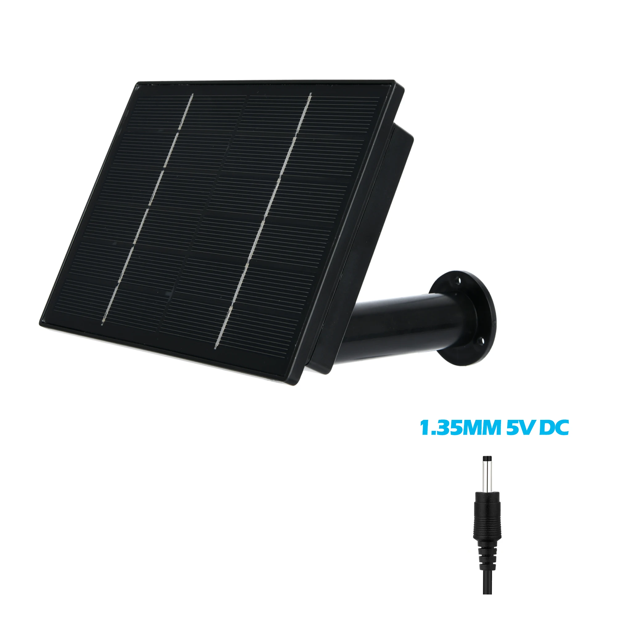 4W Waterproof Solar Panel Built-in 18650 Battery Outdoor 2m Cable Charged USB Tpye C 5V DC12V Powered For Home Security Camera