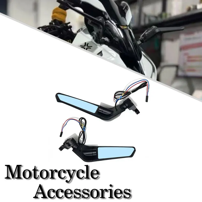 450 Modified Fixed-wing Rearview Mirror with Turn Signal All-aluminum Fixed-wing Special Motorcycle Accessories For CFMOTO 450SR