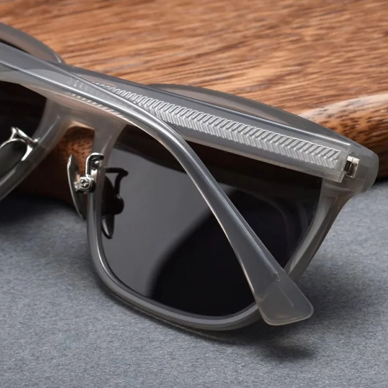Luxury Handmade Acetate Retro Square Sunglasses for Men Polarized Large Face Driving Sunscreen Uv Sunglasses Brand Designer 2025