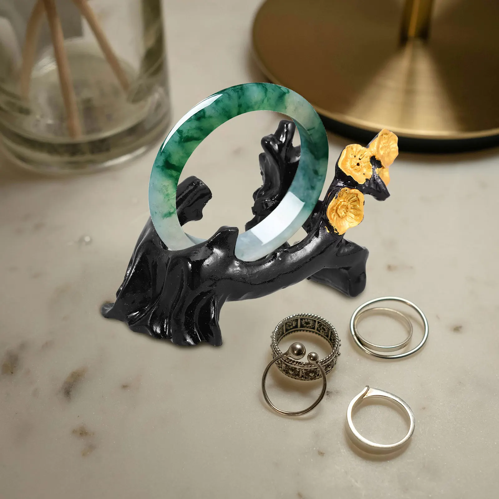 

Bangle Display Stand Bracelet Holder Slot 2 5cm Retro Jewelry Resin Decorative Stand Base Storage Showcased Items