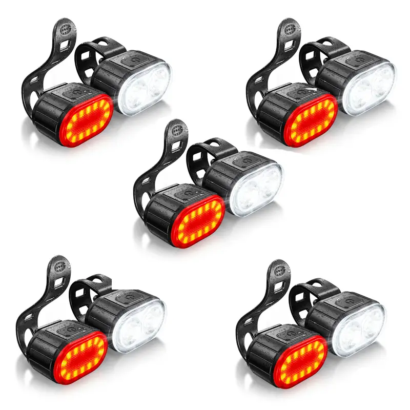 Lanterna de Bicicleta Recarregável Luzes Dianteira/Traseira Lâmpada de Bicicleta Luz LED para Ciclismo Lanterna Dianteira e Traseira