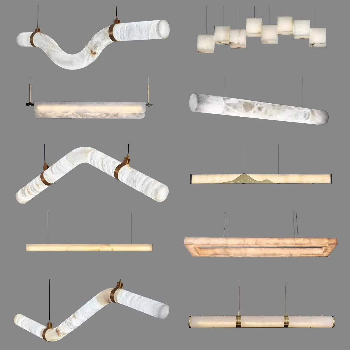 Modern Nordic Contemporary APCITL Marble Chandelier LED Dimmable Adjustable Height E12 Base AC Compatible 3000K Warm White Room