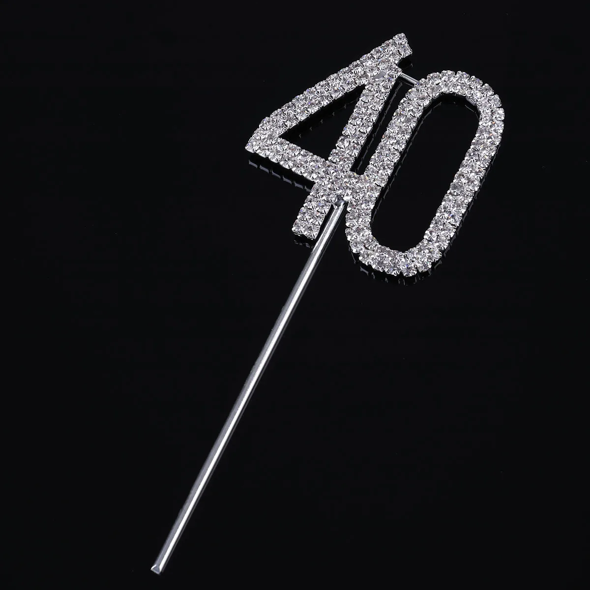 

Rhinestone Cake Toppers For 40Th Birthday Wedding Anniversary Cupcake Decorations Party Centerpiece Alloy Stone Cake