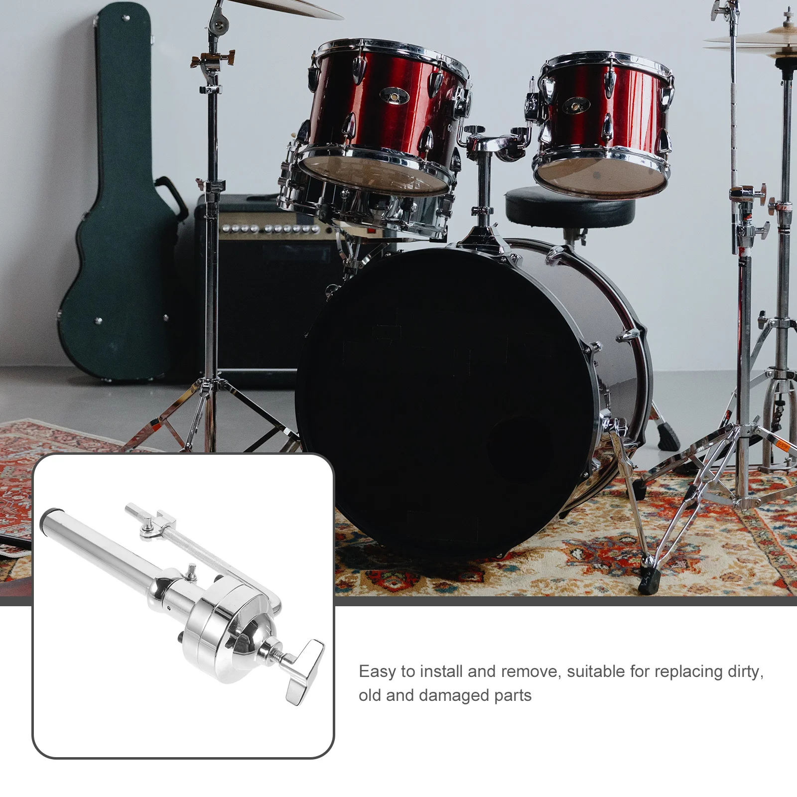 

Precision Made Zinc Alloy Drum Stand Durable Lightweight Easy Installation Ideal for Students Beginners Tom Drum Holder