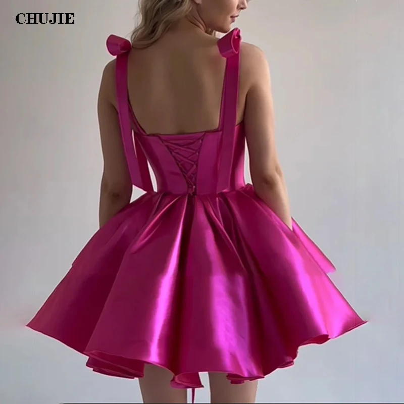 Mini Homecoming Dresses Women Cocktail Dress Appliques Lace Up Spaghetti Straps Wedding Evening Party Gown Vestido de Graduación