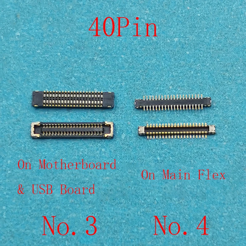 10pcs 40pin USB Charger Port Dock Socket Contact for Samsung A20S A207 A207F Motherboard Charging FPC Connector on Flex