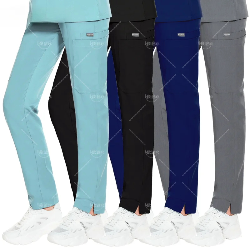 Pantalones elásticos de trabajo para enfermera, ropa de alta calidad, Color sólido, para dentista, enfermería, médico, Hospital