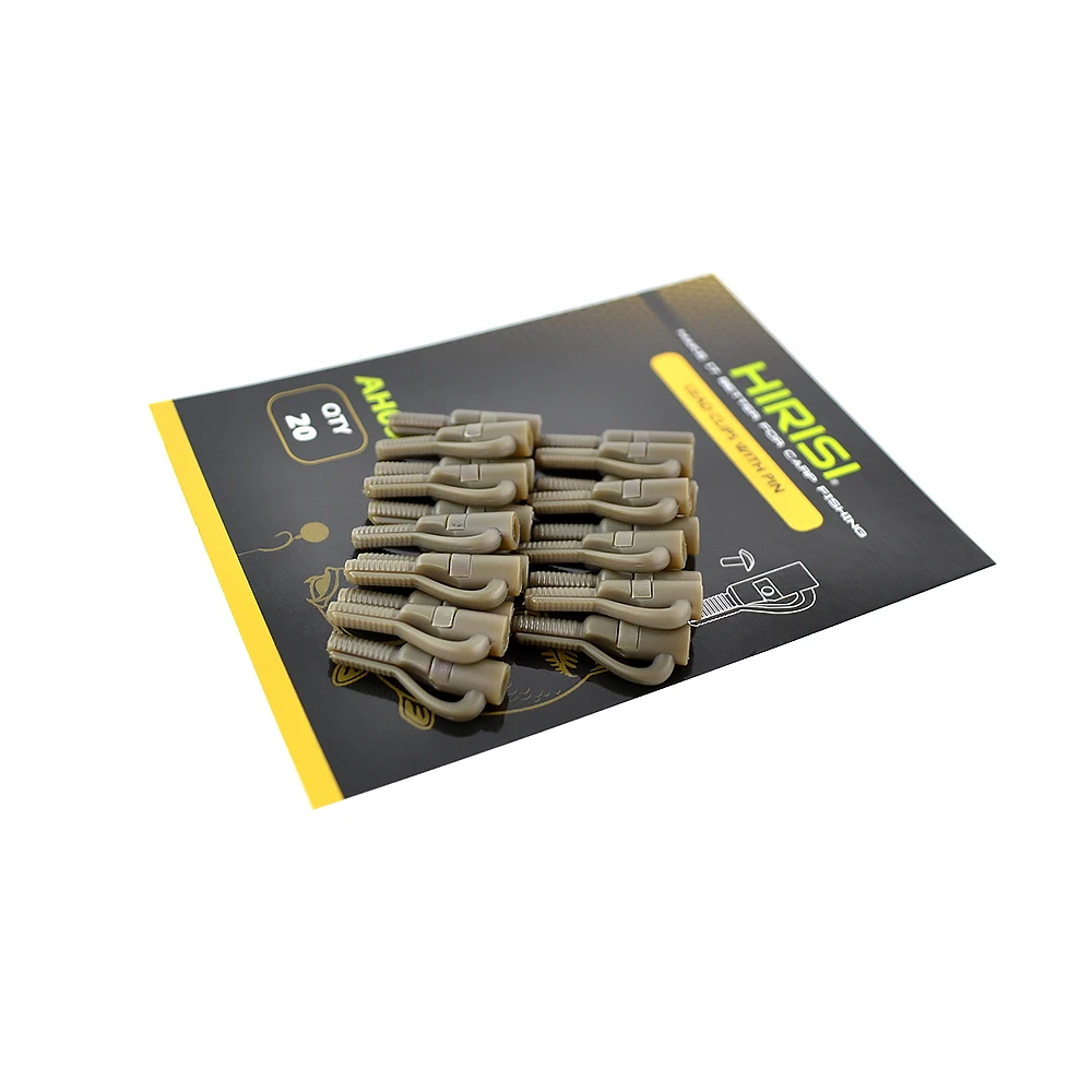 Hirisi-Carp Clipes Pesca Segurança chumbo com Pin, Terminal Tackle, AH055, 20pcs