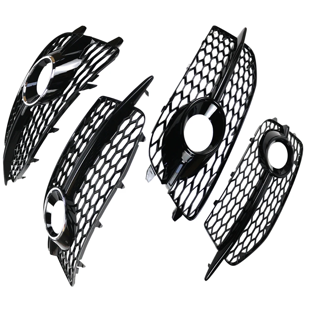 

Chrome Lower Bumper Fog Light Covers Plastic Black Fit for AUDI Q3 S-LINE 2012-2014 Only. Not Fit For Q3 Standard Bumper