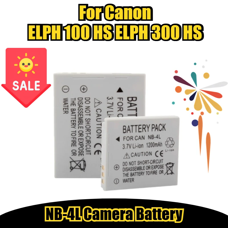 

3.7V 1200mAh NB-4L Camera Battery,for Canon ELPH 100 HS ELPH 300 HS
