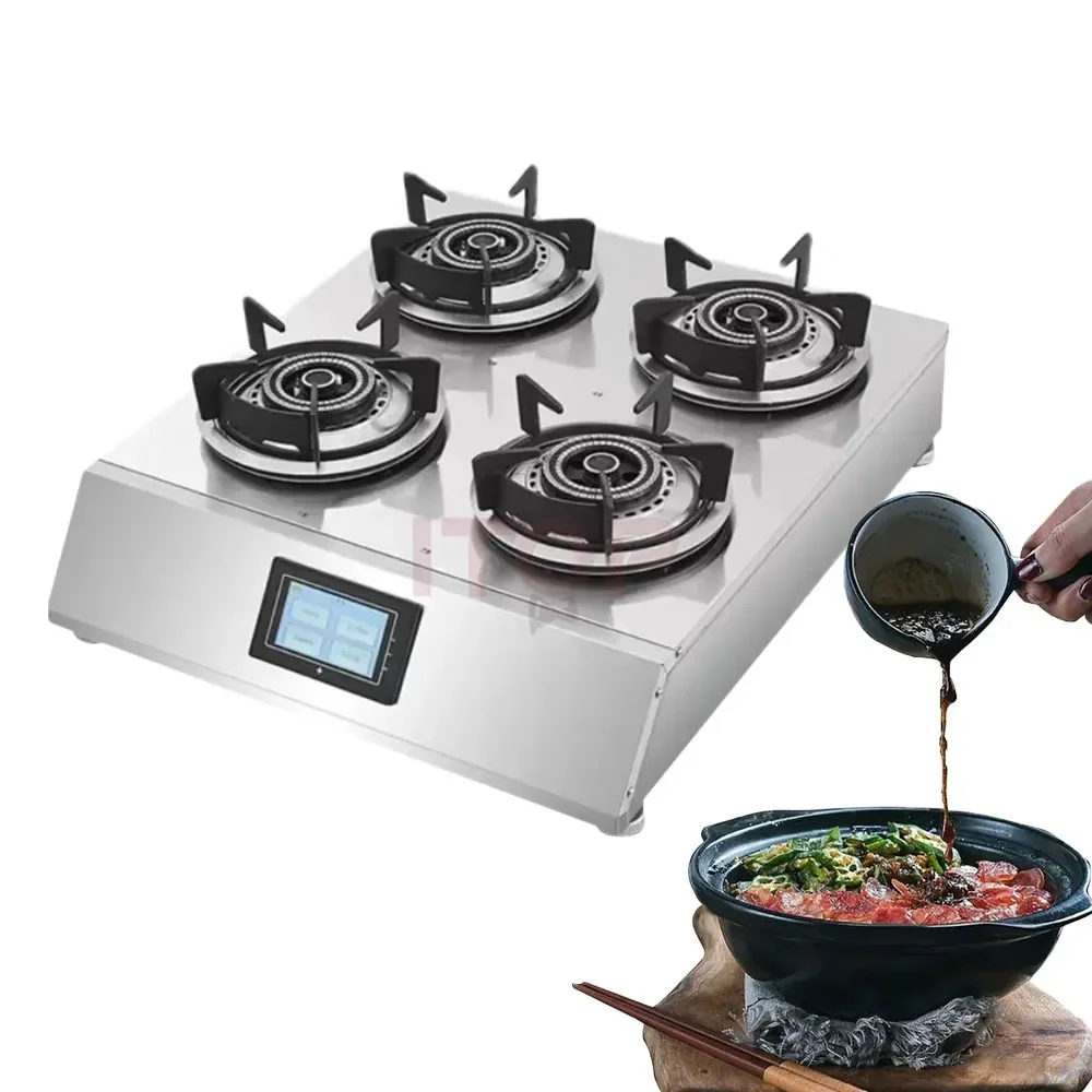 Touch Screen Gas Stove 4 Head ligent Control Rotary Gas Cooker Kitchen Uses Gas Cooker Stove