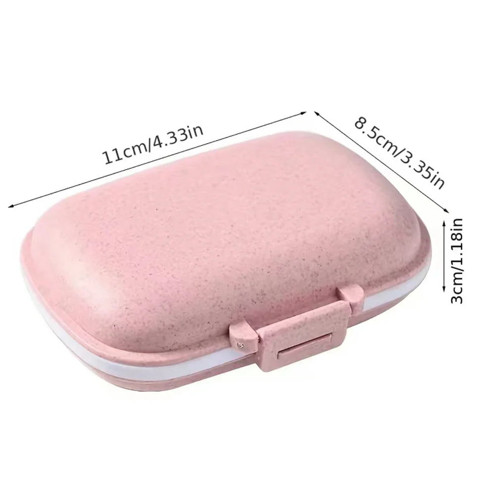 8 Grids Organizer Container for Tablets Travel Pill Box with Seal Ring Small Box for Tablets Portable Mini Pill Box White Letter