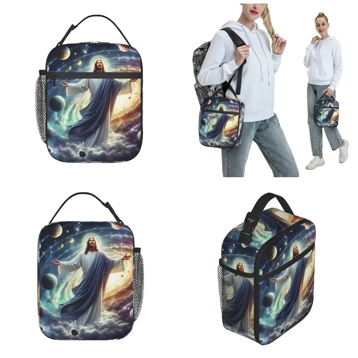 Saint Chrisitan Religious Religion Bible Faith Thermal Insulated Lunch Bag for Food Bag Men Women Thermal Cooler Lunch Box