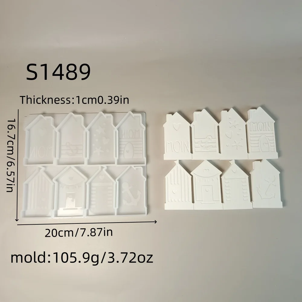 Beach House Decor Silicone Mold – DIY Cement/Gypsum Mould for Miniature Crafts, Resin Art, Coastal Ornaments, Seaside Gift