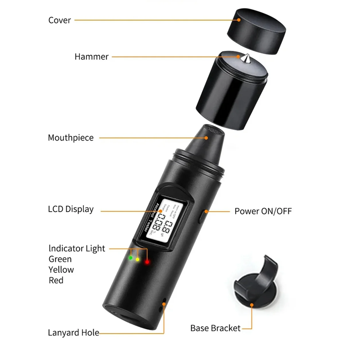 Digital Alcohol Tester Accurate Professional Electronic Breathalyzer Alcohol Test Tools B