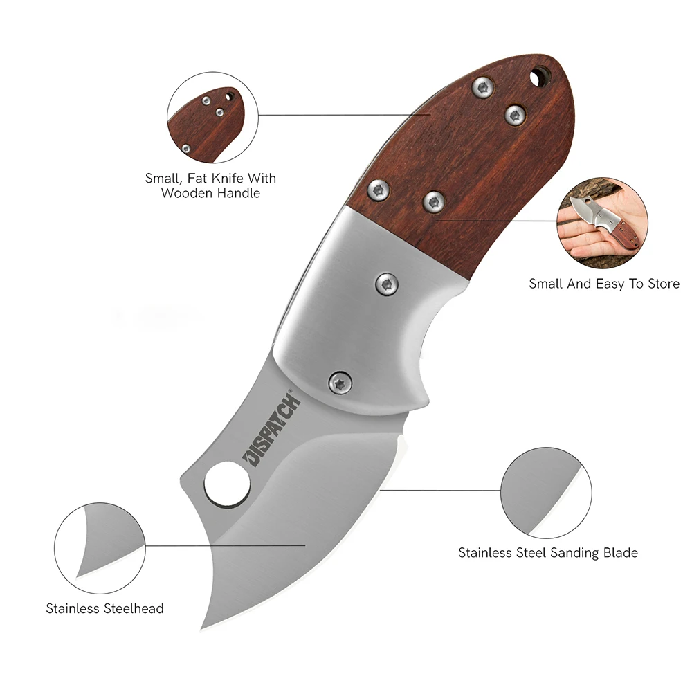 Mini Folding Knife Survival Pocket Knives with Wooden Handle Damascus Blade Camping Outdoor EDC Hand Tools