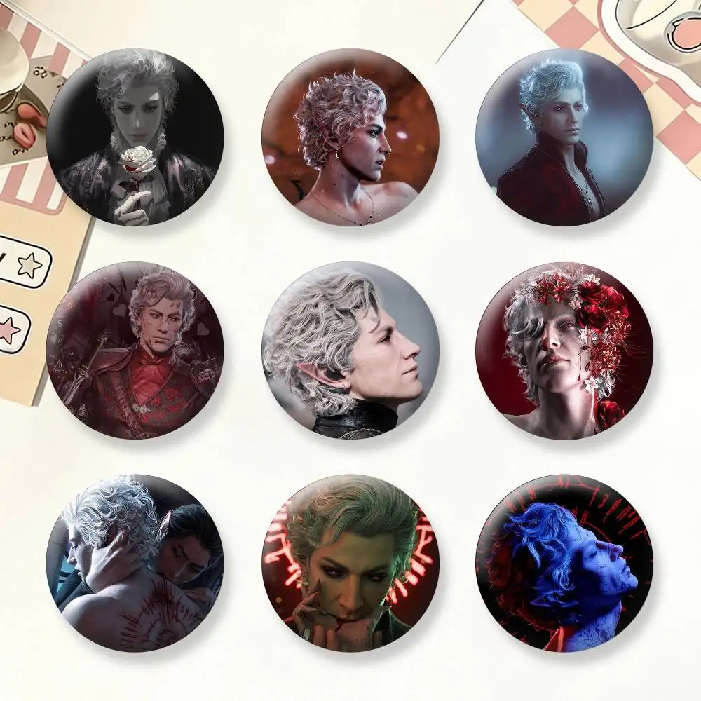 

B-Baldurs A-Astarion Gate Badges Creative Tinplate Button PinsBrooch Badge Clothes Backpack