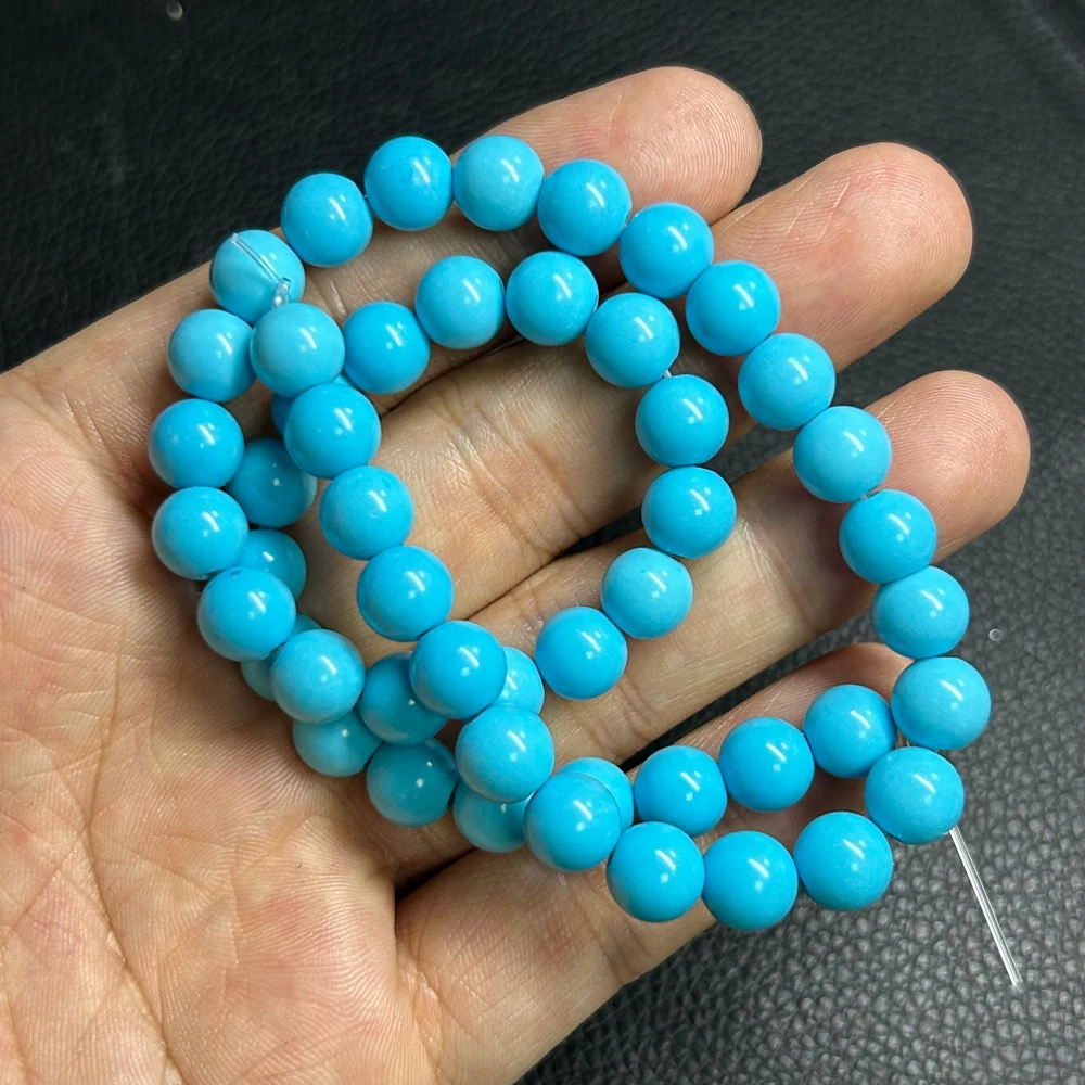 38cm Natural Dyed Blue Color Turquoise Round 2mm to 10mm String Beads