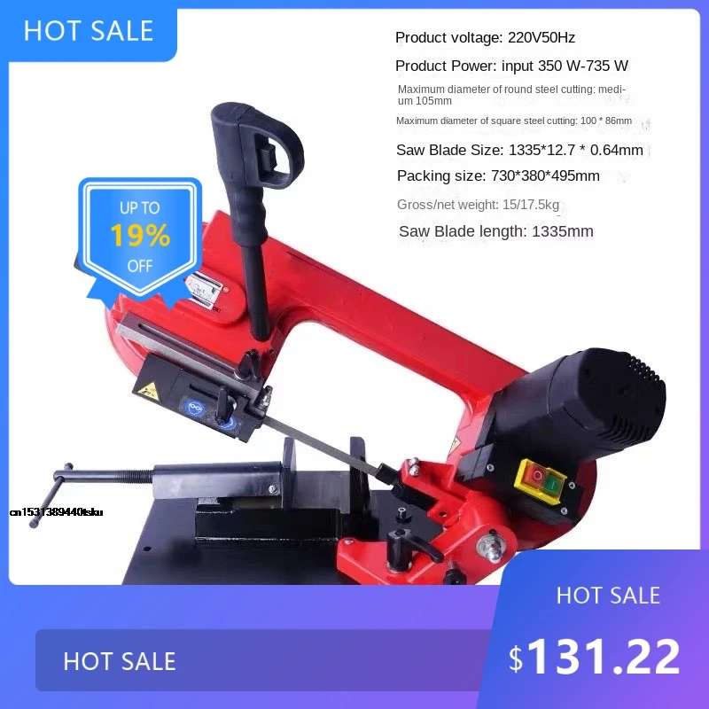 

725Useful Metal Band Saw Machine Multifunctional Band Saw Horizontal Band Cutting Machine Electric Saw Machine 45