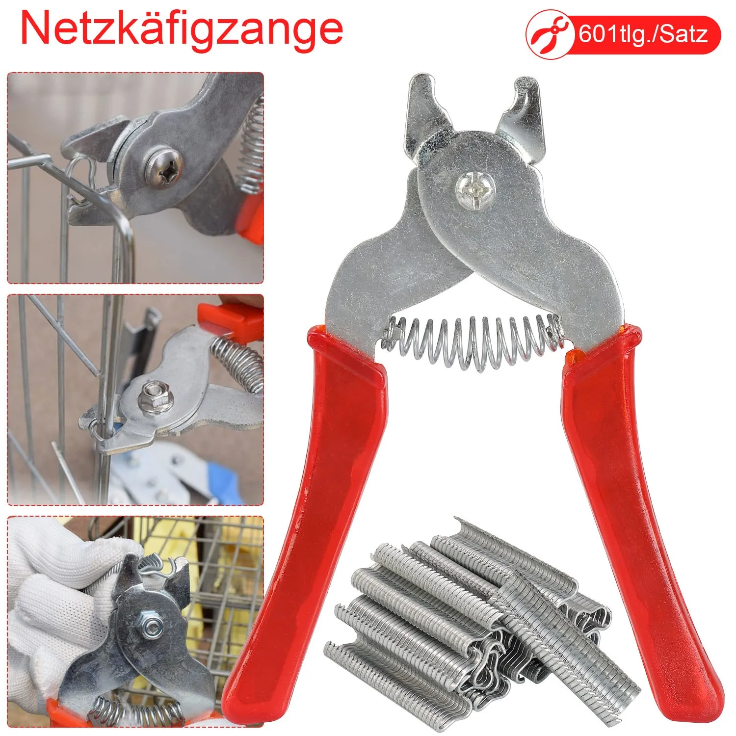 Imagem -04 - Wire Tightening Alicadores para Fixação de Arame Malha Gaiola Alicadores Cortadores de Salsicha Aves Ferramenta Peças M-ring 600 Pcs