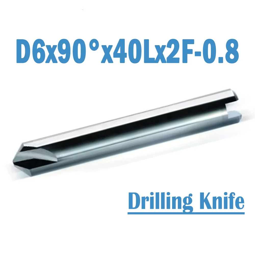 D6x90°x40Lx2F-0.8 RAISE 80 Series Carbide Key Cutter Drilling Knife