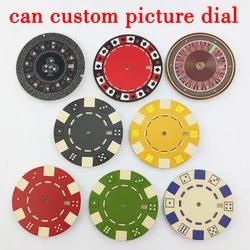 35mm Men's watch dial NH35 dial Creative gambling table dial Watch replacement parts Suitable for NH35 movement can DIY dial