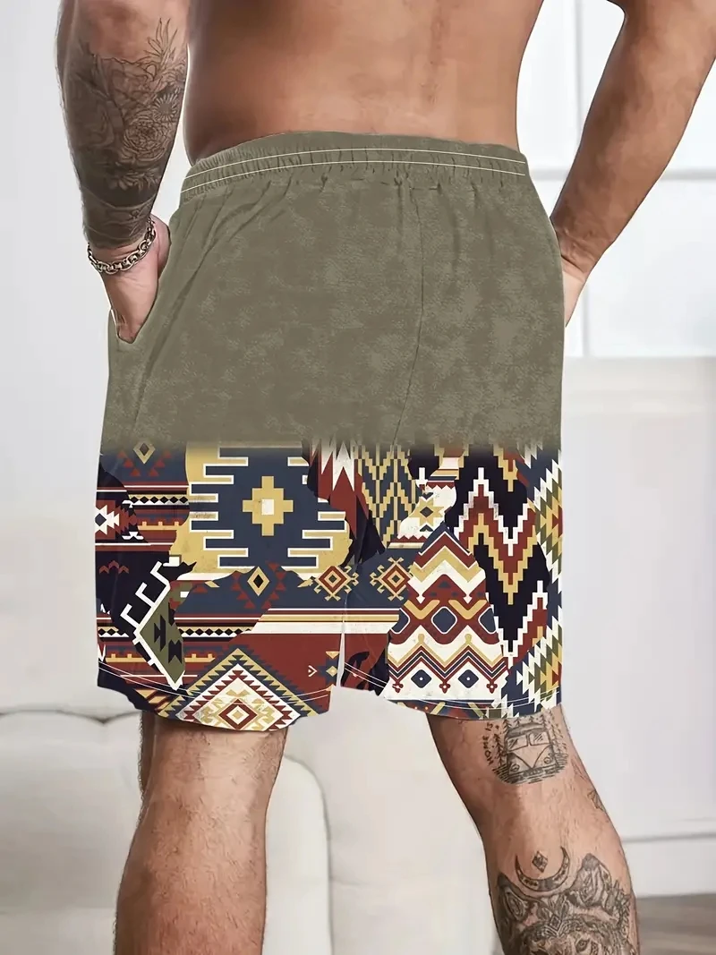 Olive Body Totem 3D Printed Men\'s Beach Shorts Men\'s Summer Breathable Shorts Fitness Street Shorts for Men Ropa Hombre