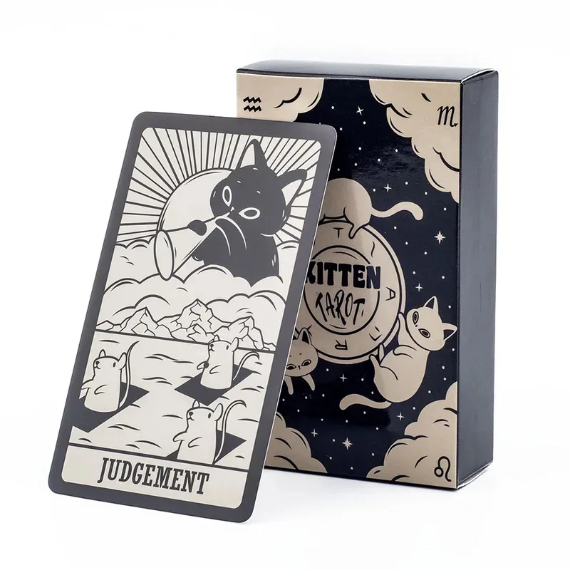

78 Cards Kitten Tarot Deck Oracle Card Game for Fate Divination Leisure Entertainment and Family Gatherings