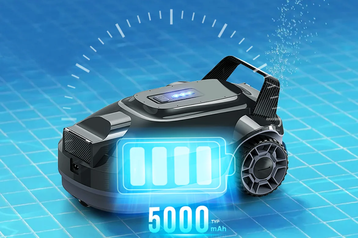 Cordless Robotic Pool Floor Cleaner,4000mAh Battery,Dual Brushless Motor,100 Mins Runtime Automatic Swimming Pool Cleaning Robot