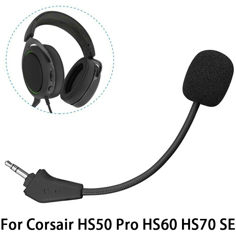 Micrófono de juego de repuesto Aux, micrófono de 3,5mm para Corsair HS50 Pro HS60 HS70 SE, auriculares para juegos, auriculares con cuello de cisne