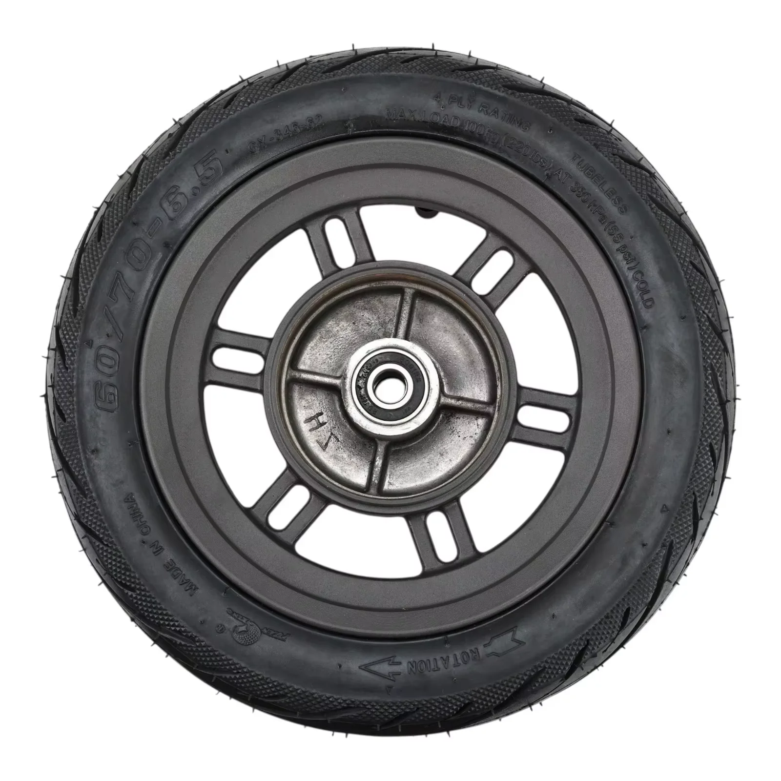 Image of Vorderrad für Xiaomi Elite Elektroroller 10 Zoll 60/70-6.5 Schlauchloser Reifen mit Nabenbaugruppe
