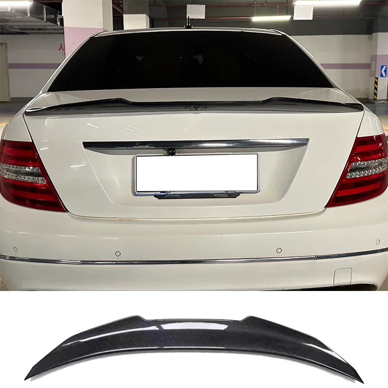 

For PSM Style Car Rear Trunk Lid Spoiler Wing Fit For Mercedes-Benz C-Class W204 2-Door Sedan 2008-2014 Car Spoiler