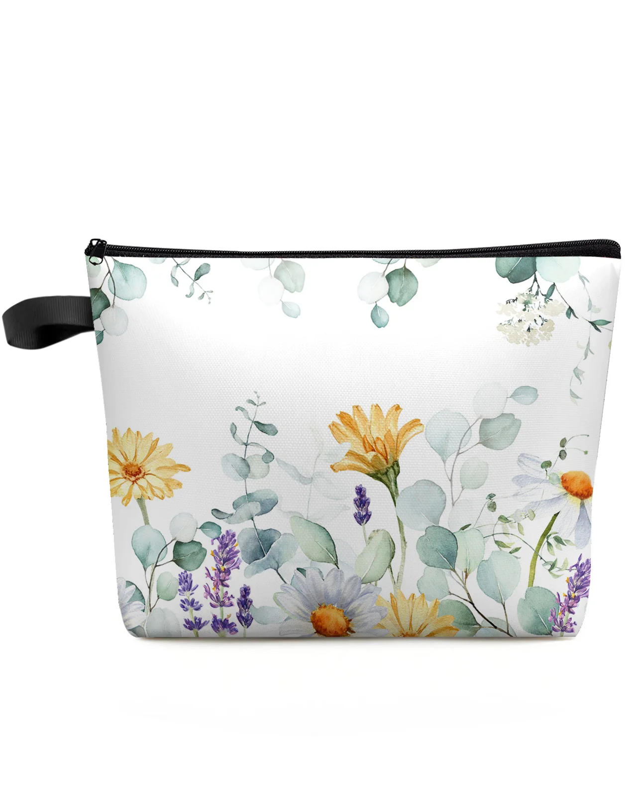 Idyllic Eucalyptus Daisy Lavender Butterfly Makeup Bag Pouch Travel Essentials Women Cosmetic Bags Organizer Storage Pencil Case