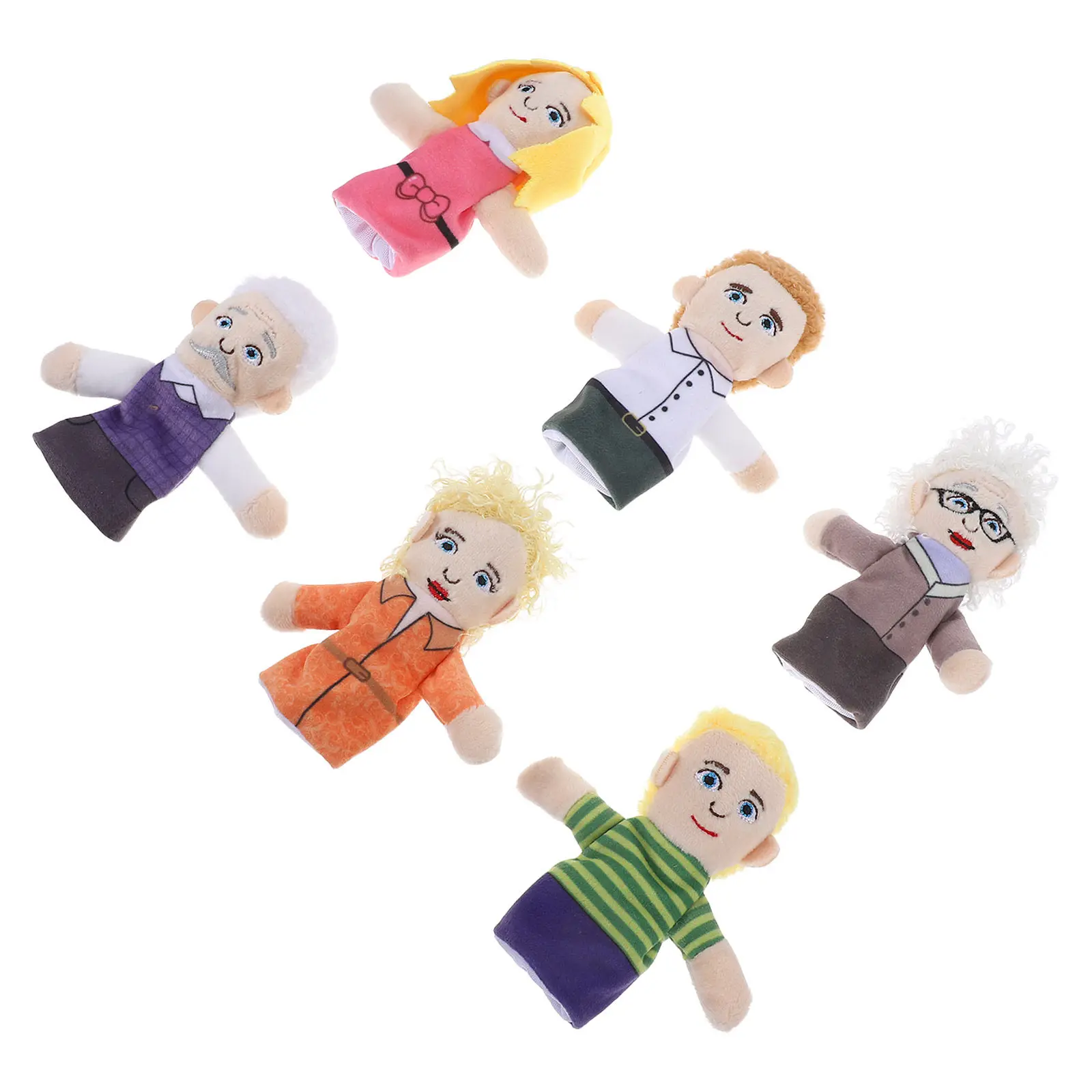 

6Pcs Family Finger Puppets Set Soft Family Characters Interactive Storytelling Hand Puppets Educational Learning Playtime Party
