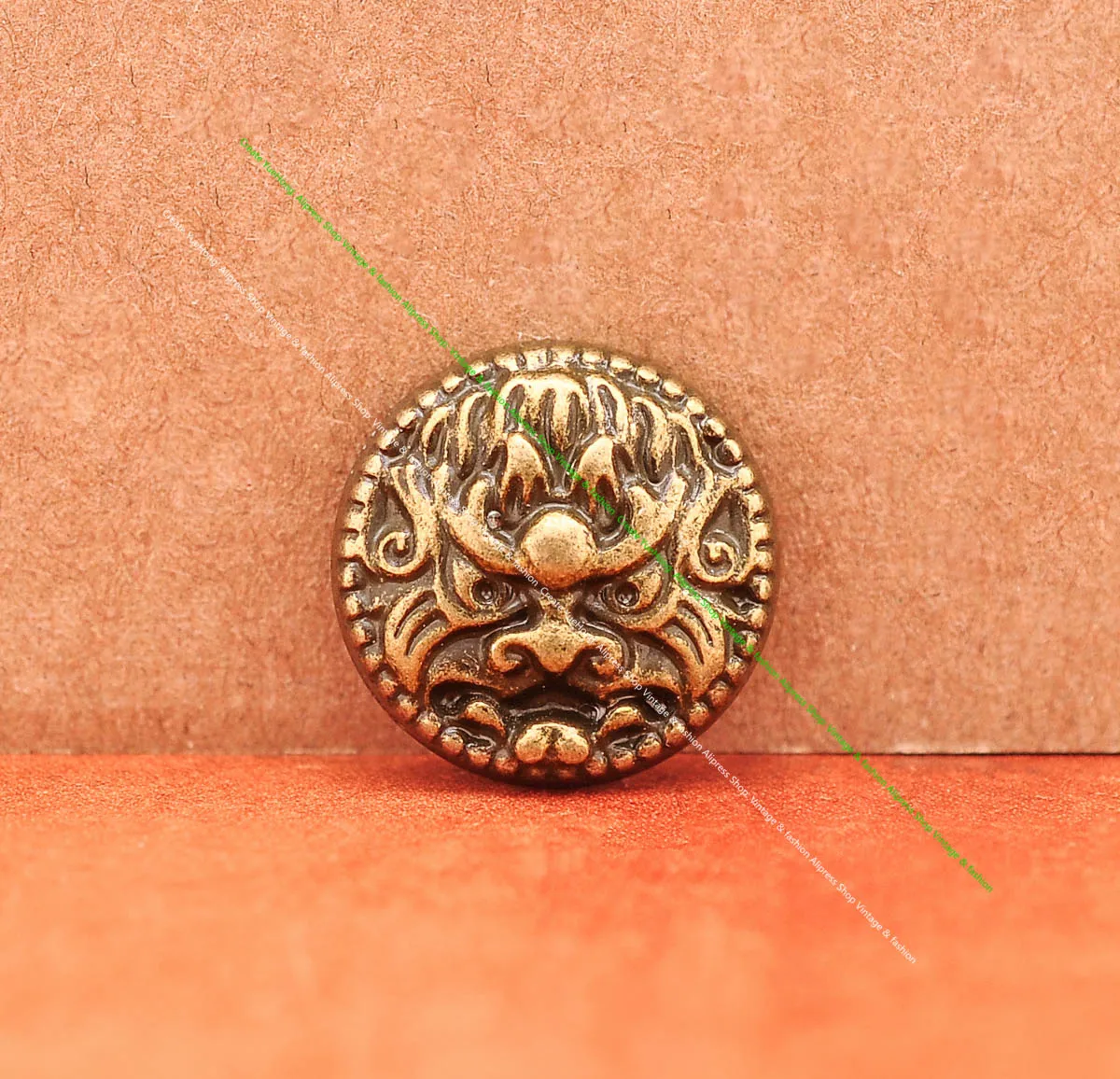 20X 17Mm Heavy Antique Brass Chinese Lion Head Luggage Bag Rivet Stud LeatherCraft Belt Bag Accessories Concho Screwback