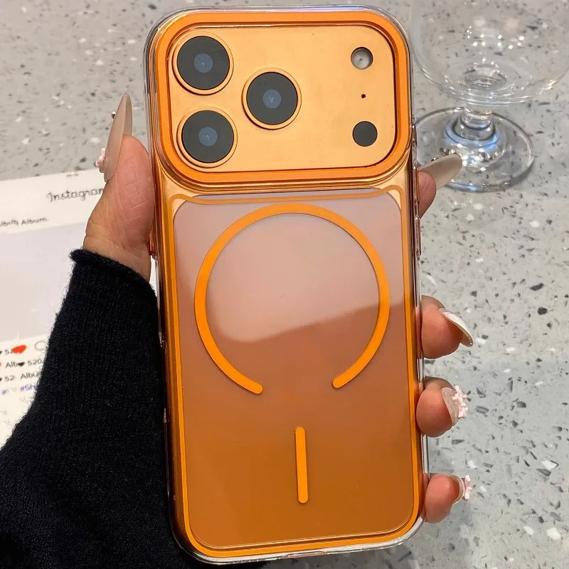 

HOCE ультратонкий прозрачный магнитный чехол для телефона для iPhone 17 Pro Max 16 15 Pro Max для Magsafe Clear PC противоударный чехол