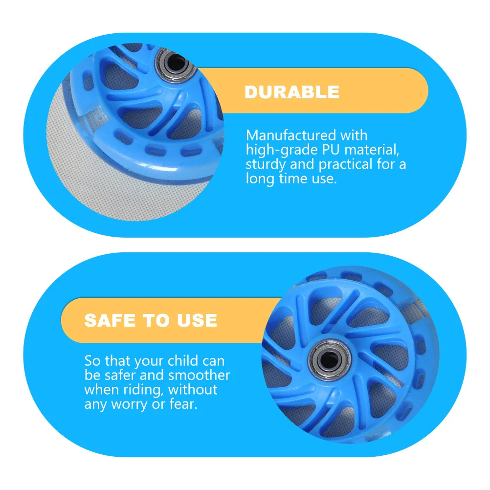 

2Pcs Children Bike Balance Wheels Mute Glowing Stabilizers Easy Install Safe Practical PU Material Bike Training Wheels