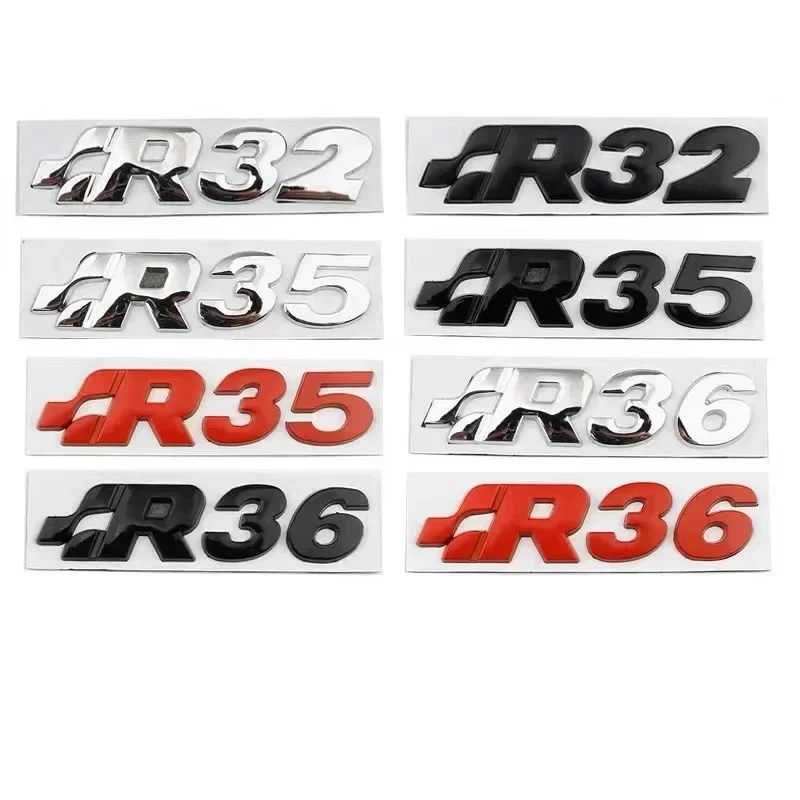 3D Metal R32 R35 R36 Rear Trunk Boot Emblem Badge Sticker For VW SR32 SR35 SR36 Volkswagen Golf MK4 Passat Tiguan