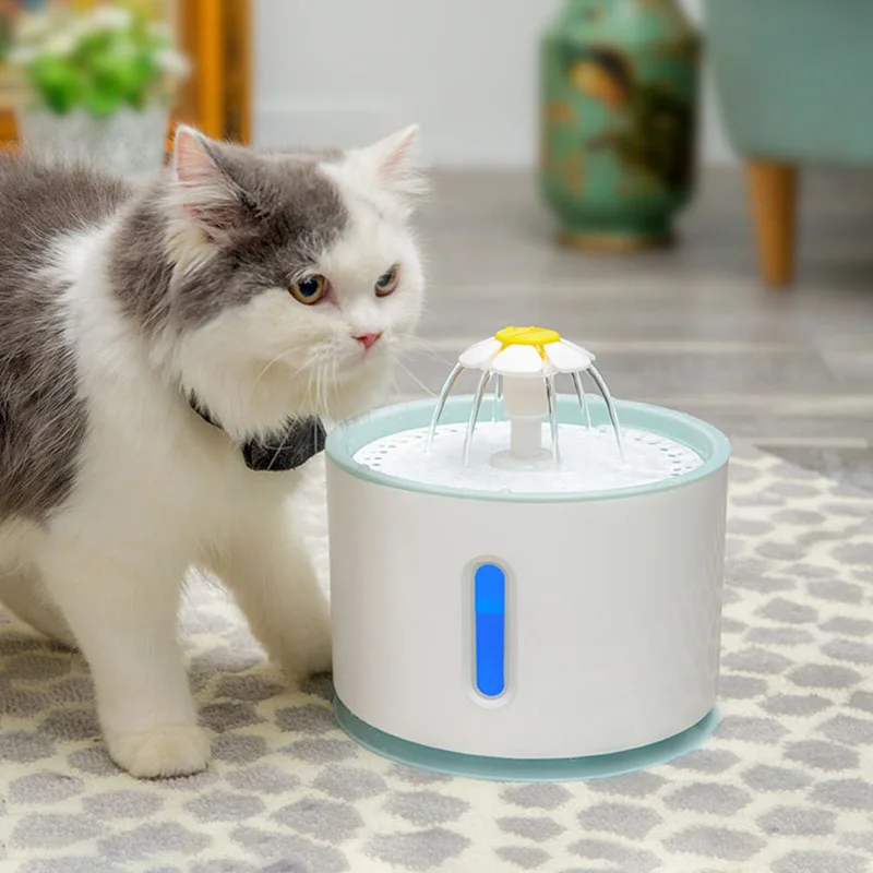 

2.4L Automatic Pet Cat Water Fountain with LED Electric USB Dog Cat Pet Mute Drinker Feeder Bowl Pet Drinking Fountain Dispenser