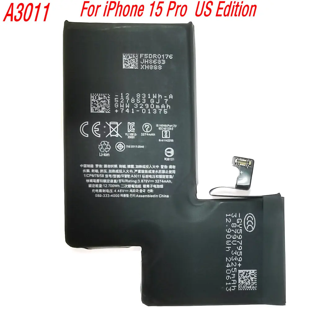 New A3011 High Capacity Replacement Phone Battery for iPhone 15 Pro ( US Edition )