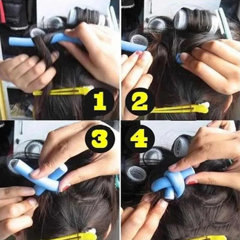 10Pcs Colorful Sponge Hair Curling Sticks, EVA Pearl Cotton Perm Rollers