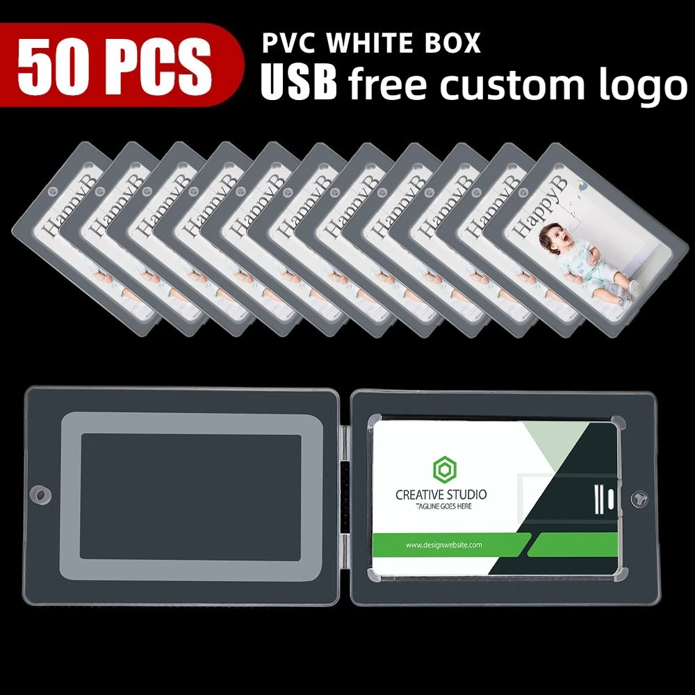

50PCS/LOT Credit Card USB Flash Drive 1GB 2GB Memory Storage 4GB 8GB 16GB 32GB 64GB USB 2.0 Pen Drive 128MB Custom Logo Gifts
