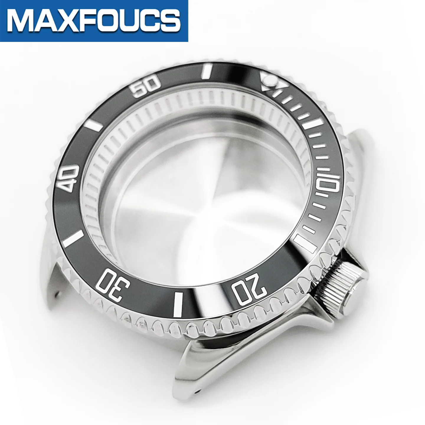 Silberne SKX Klassische Uhrengehäuse mit Glänzender Stahlausführung MOD NH35 NH36 4R36 Mit 3-Uhr-Krone Saphirglas Maßgefertigtes Zubehör – Detail 12